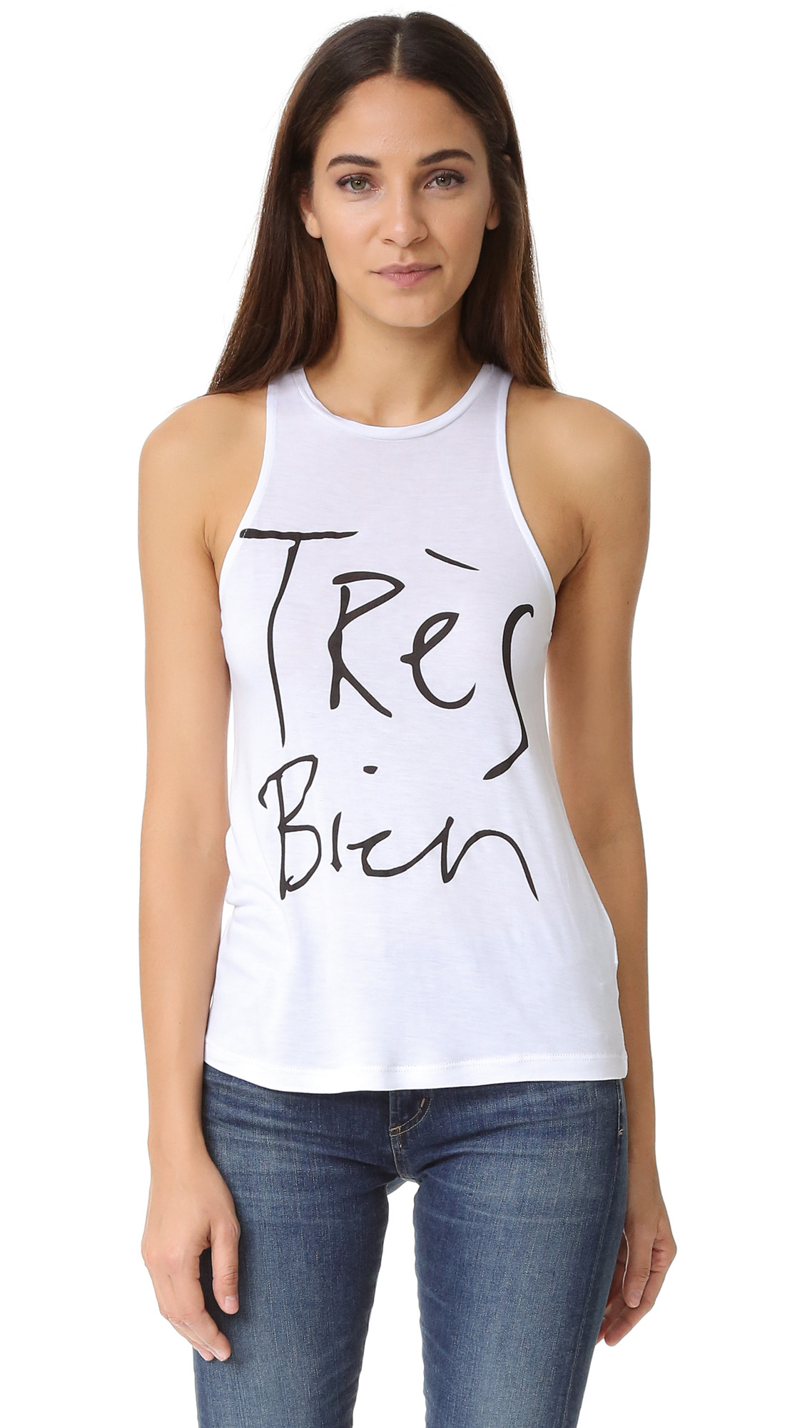 Chrldr Tres Bien Tank - White | Shopbop