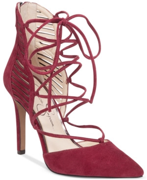 Jessica Simpson Cynessa Lace-Up Pointy-Toe Pumps Women's Shoes | Macys (US)